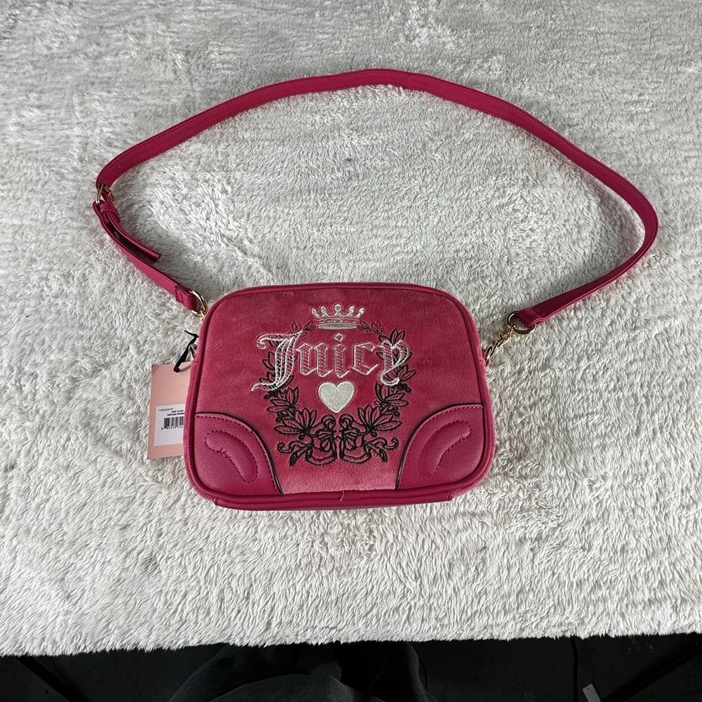 Juicy Couture Pink Flash Semi Charmed Coho Shoulder Crossbody Bag Purse NWT
